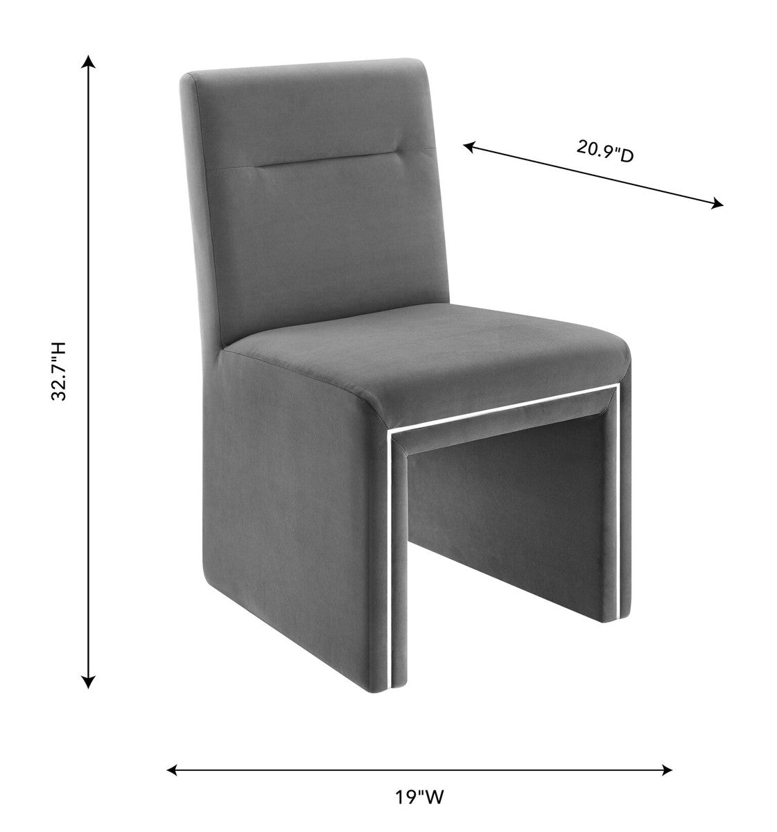 Jaffa Grey Performance Velvet Dining Chair