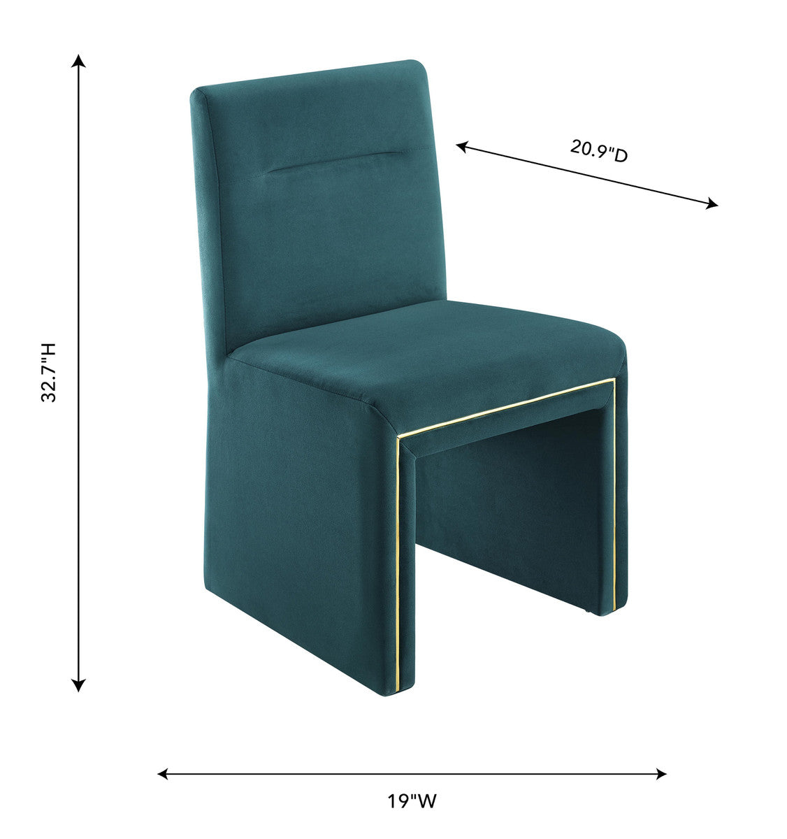 Jaffa Teal Performance Velvet Dining Chair