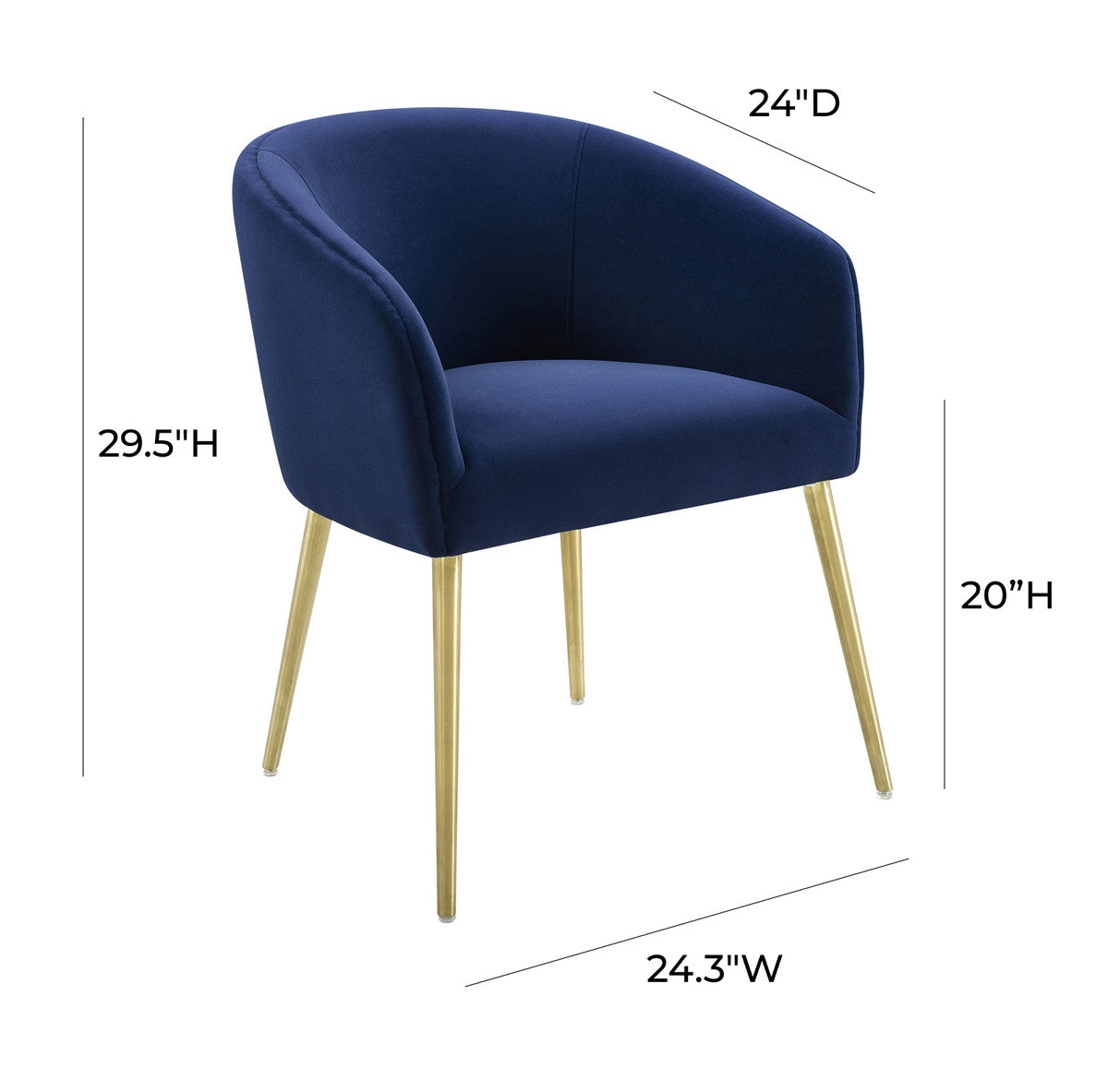 Arya Performance Velvet Navy Dining Chair