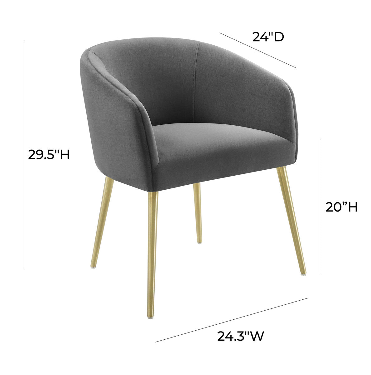 Arya Performance Velvet Grey Dining Chair