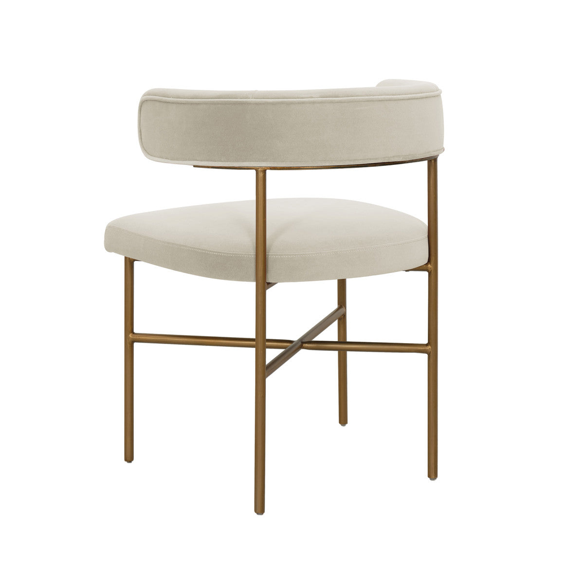 Kim Performance Velvet Chair In Cream