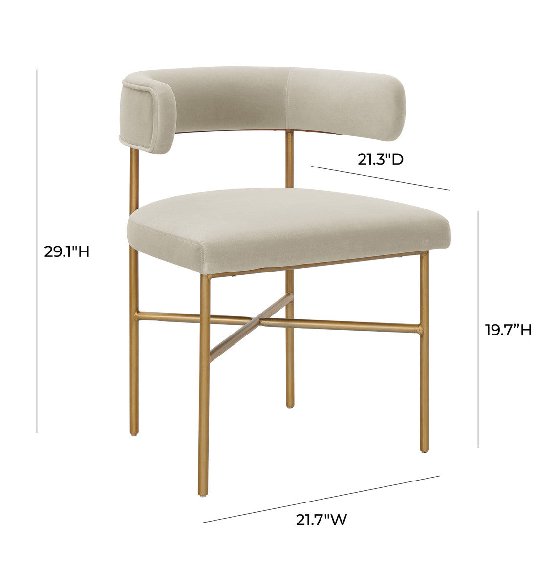 Kim Performance Velvet Chair In Cream