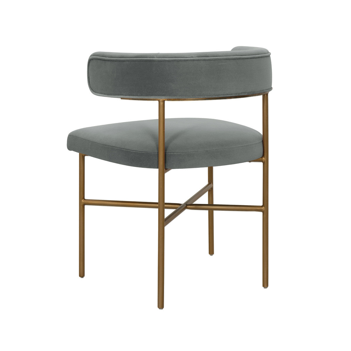 Kim Performance Velvet Chair In Grey