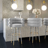 Betty Grey Velvet Counter Stool