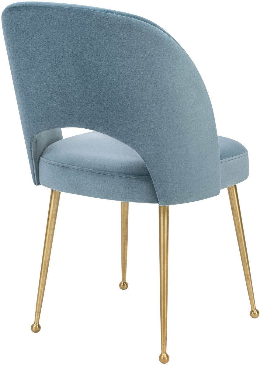 Swell Sea Blue Velvet Chair