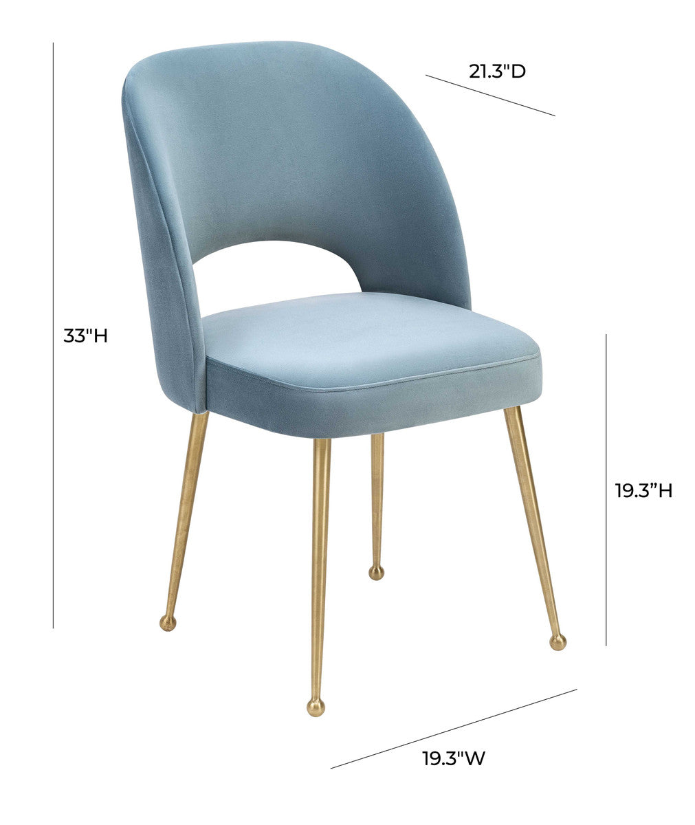 Swell Sea Blue Velvet Chair