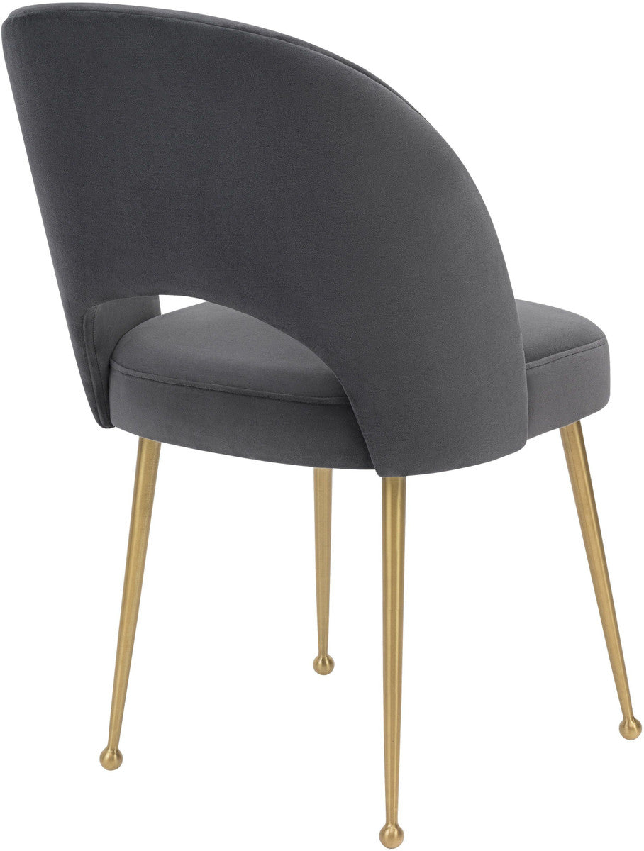 Swell Dark Grey Velvet Chair