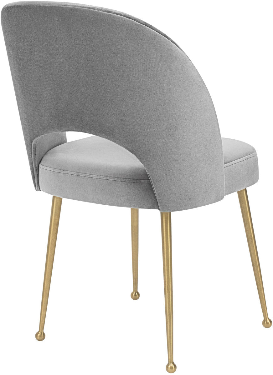 Swell Light Grey Velvet Chair