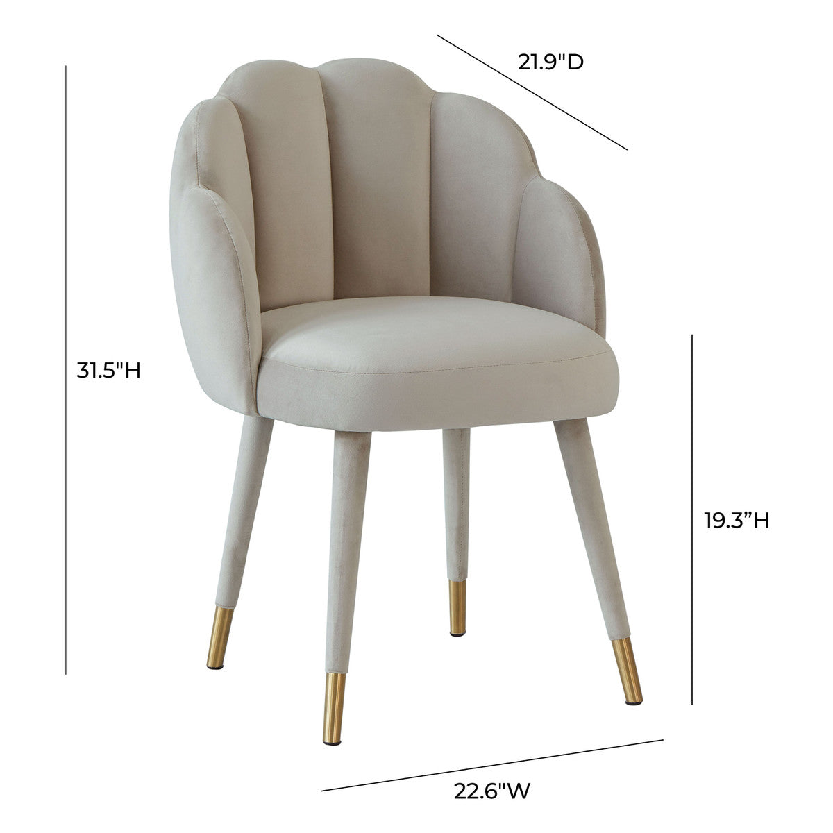 Betty Grey Velvet Dining Chair