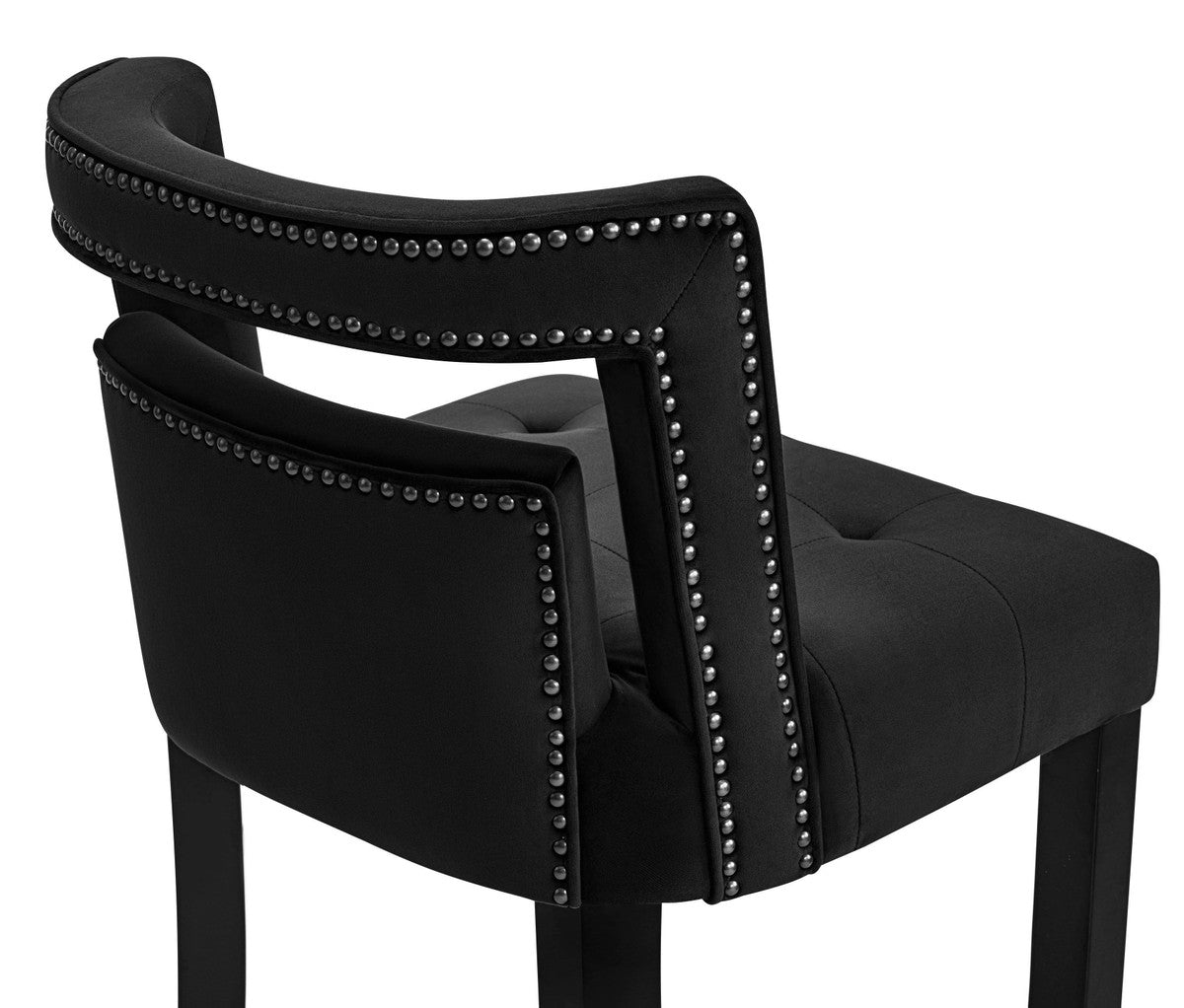 Hart Black Velvet Bar Stool