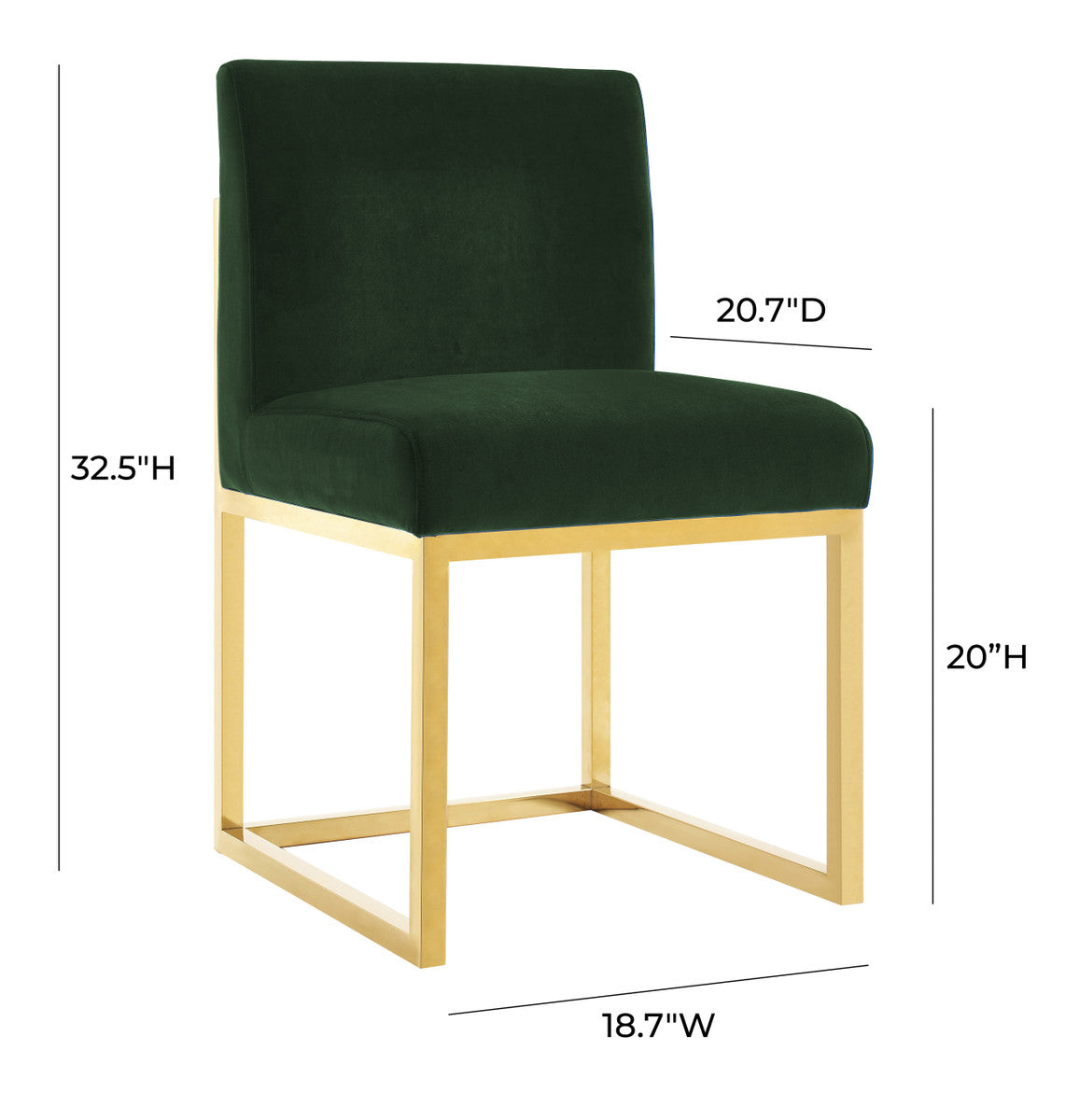 Haute Forest Green Velvet Chair