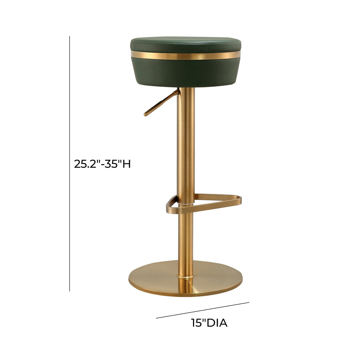 Astro Malachite Green And Gold Adjustable Stool