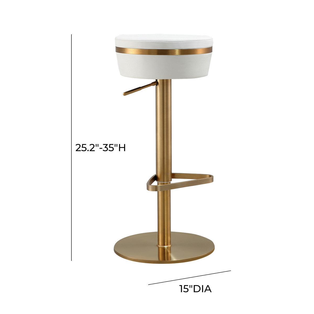 Astro White And Gold Adjustable Stool