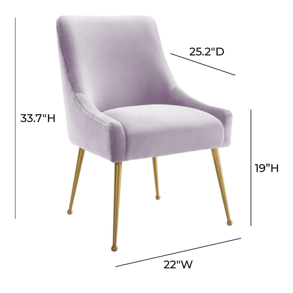 Beatrix Lavender Velvet Side Chair