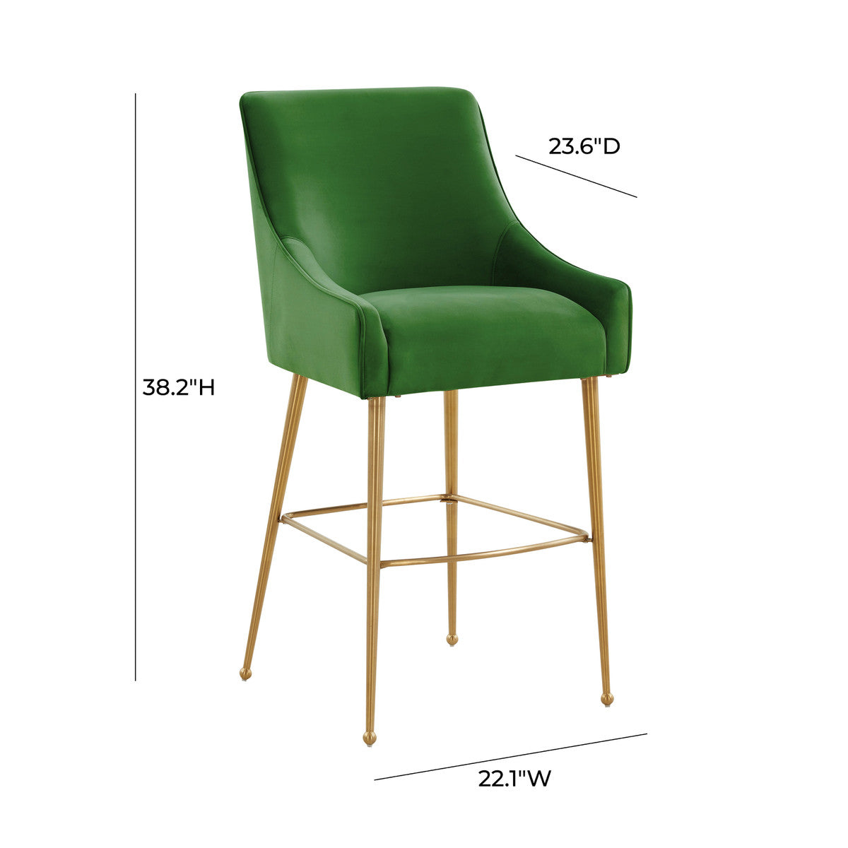 Beatrix Green Velvet Counter Stool