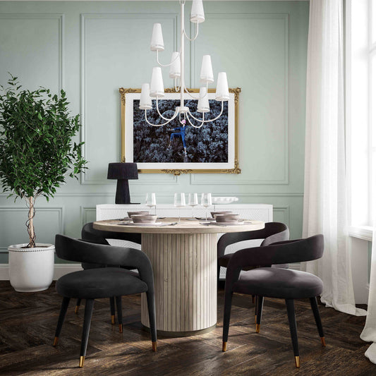 Lucia Black Velvet Dining Chair