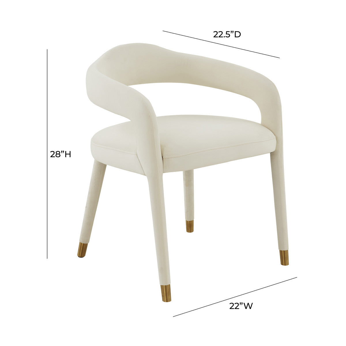 Lucia Cream Velvet Dining Chair