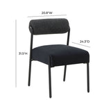 Jolene Black Velvet Dining Chair