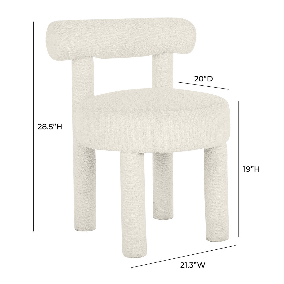 Carmel Cream Boucle Dining Chair