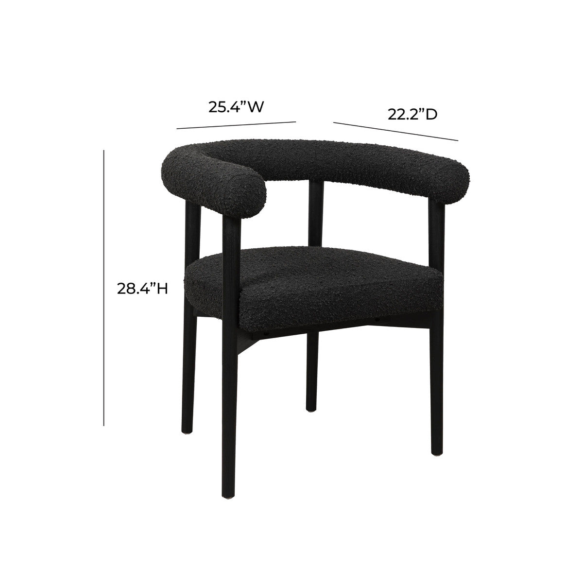 Spara Black Boucle Dining Chair