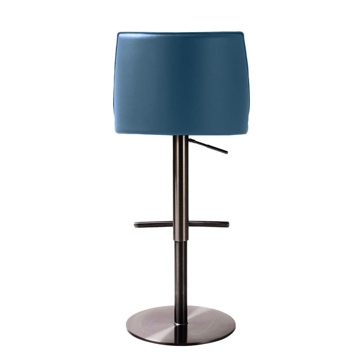 Gala Blue Vegan Leather On Black Adjustable Stool