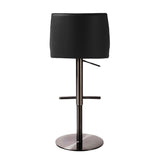 Gala Black Vegan Leather On Black Adjustable Stool