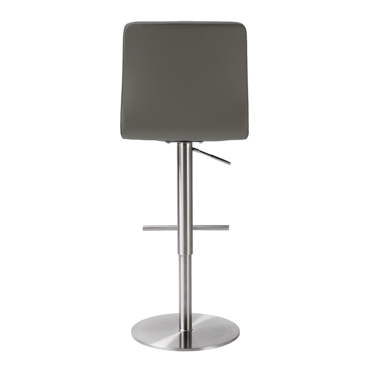 Paddy Dark Grey Vegan Leather On Silver Adjustable Stool