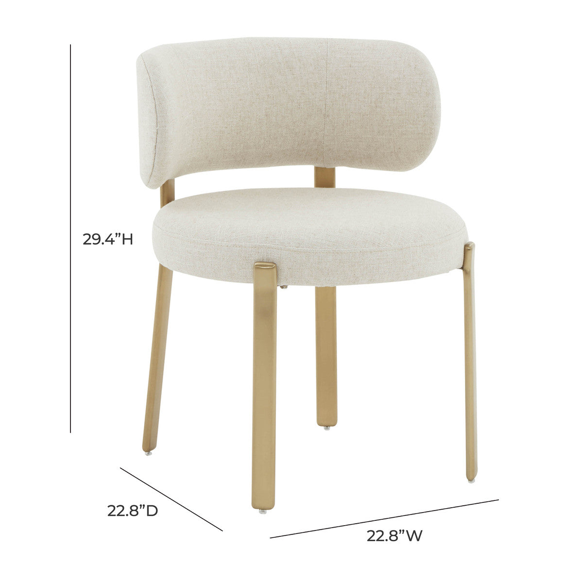 Margaret Cream Linen Dining Chair