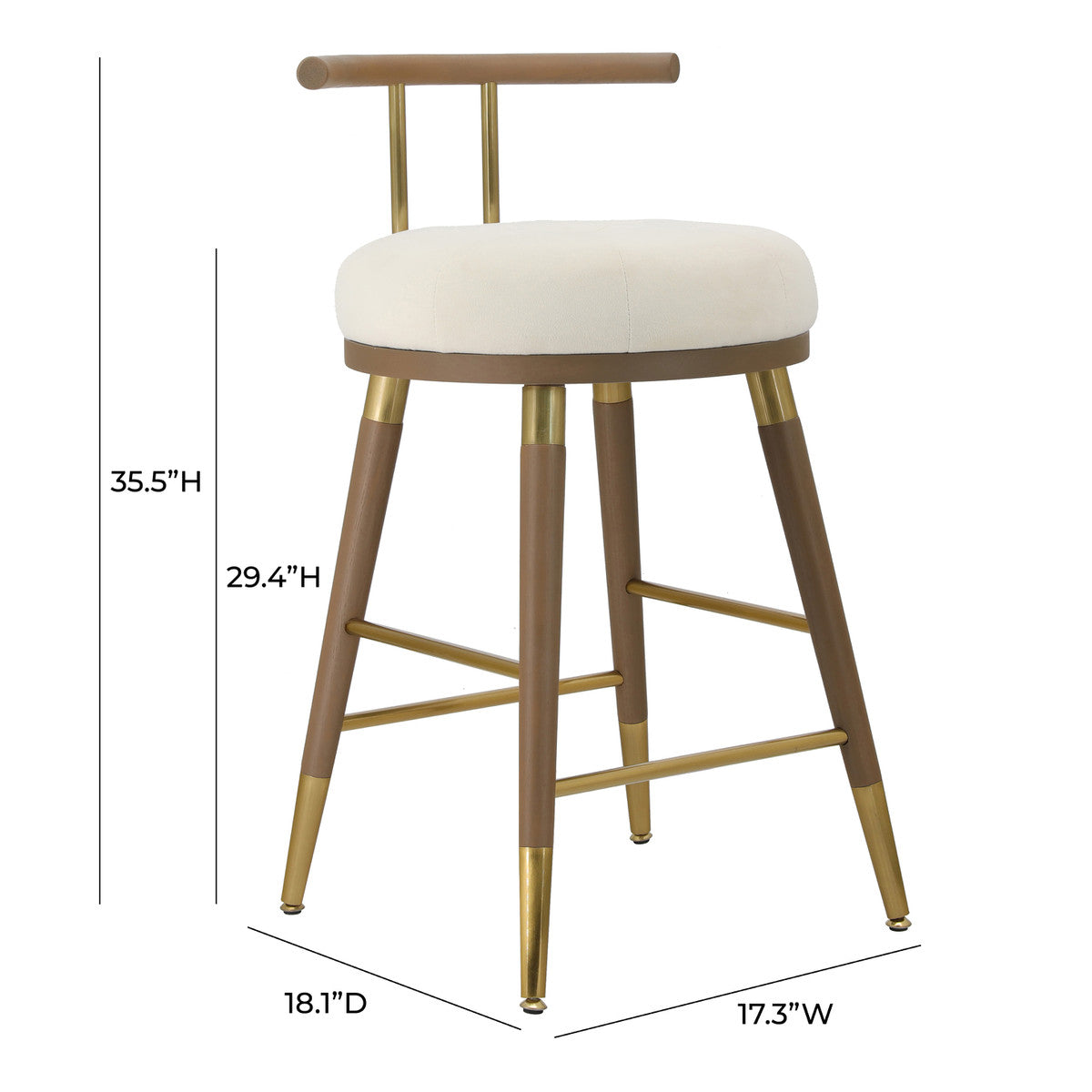 Juniper Cream Velvet Barstool