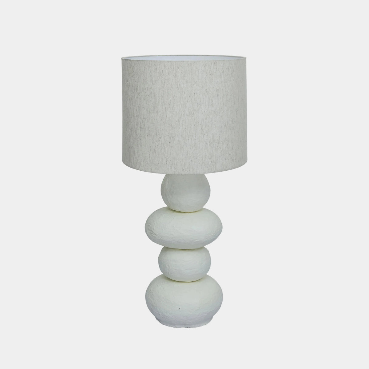 Pebble Cream Papier Mache Table Lamp