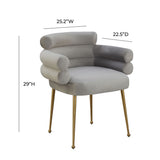 Dente Grey Velvet Dining Chair