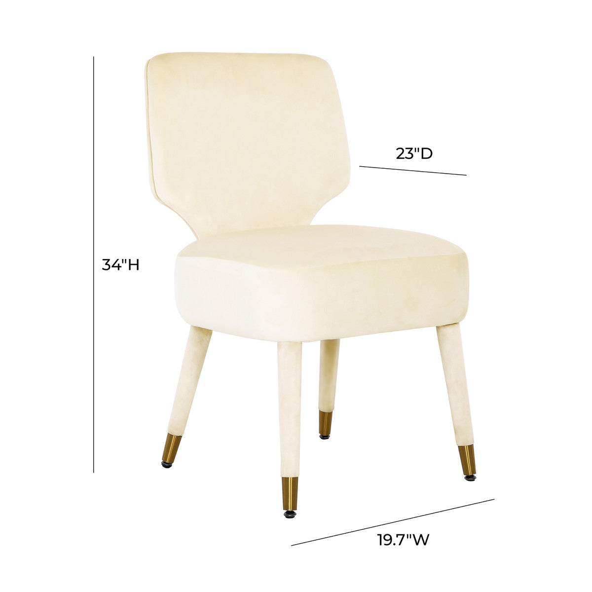 Athena Cream Velvet Dining Chair