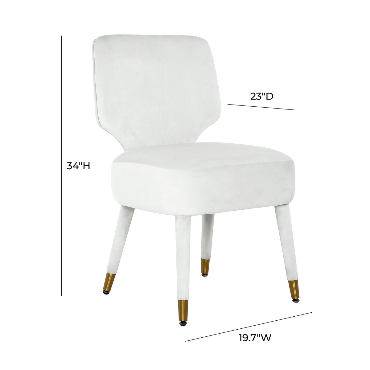 Athena Light Grey Velvet Dining Chair