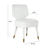 Athena Light Grey Velvet Dining Chair