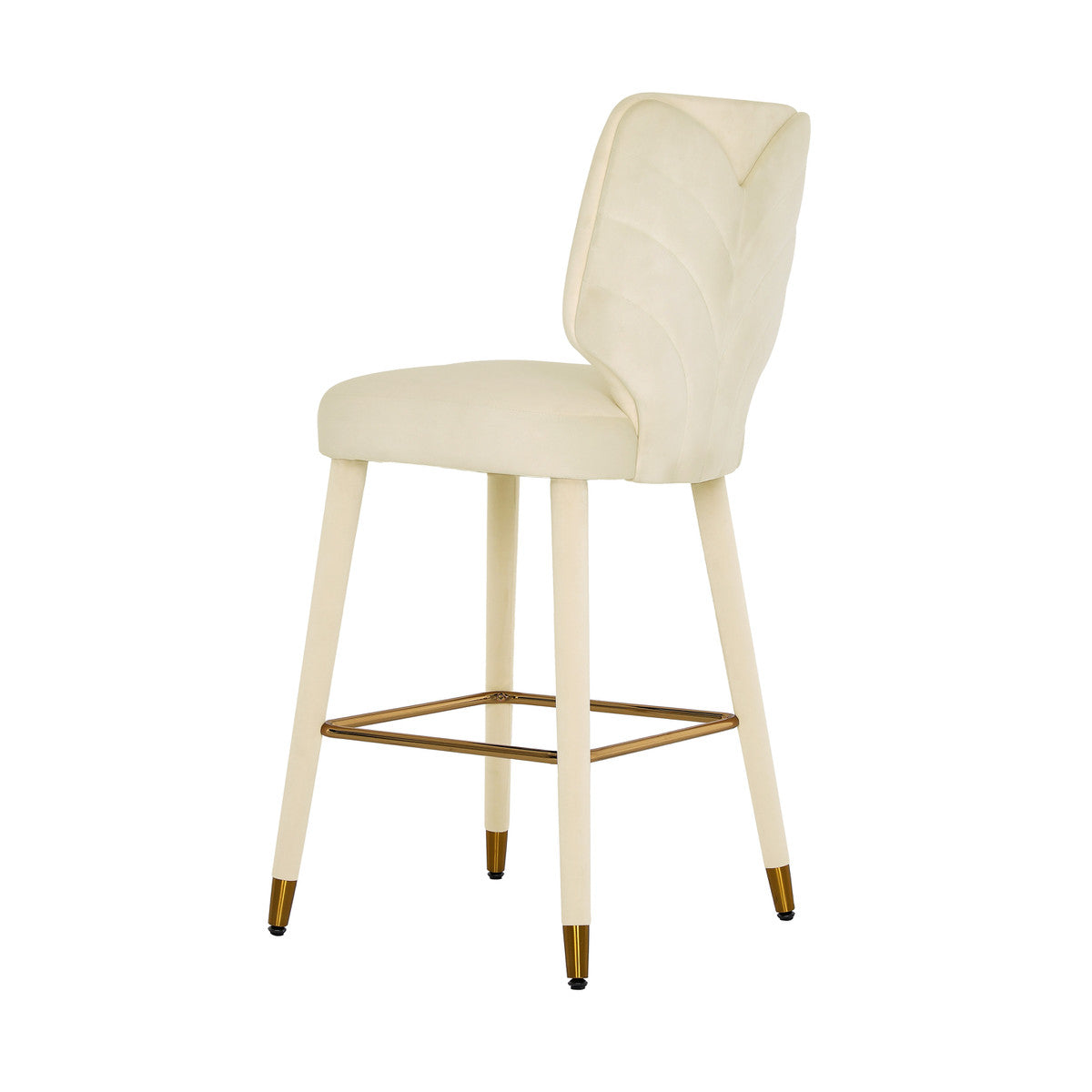 Athena Cream Velvet Counter Stool