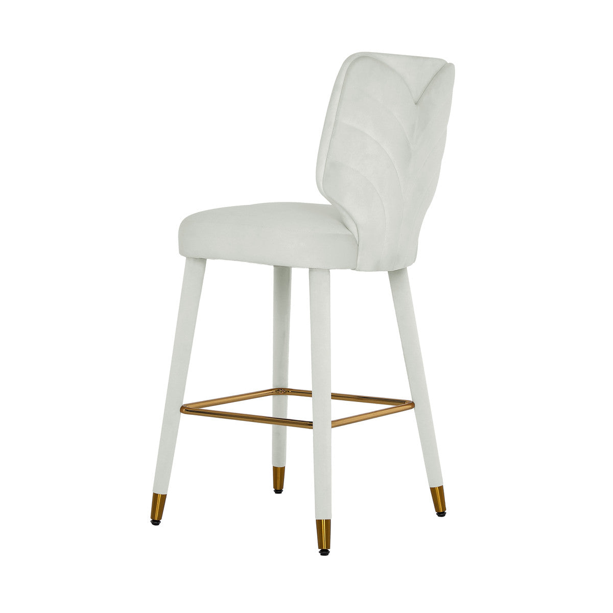 Athena Light Grey Velvet Counter Stool