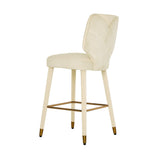 Athena Cream Velvet Bar Stool