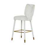 Athena Light Grey Velvet Bar Stool