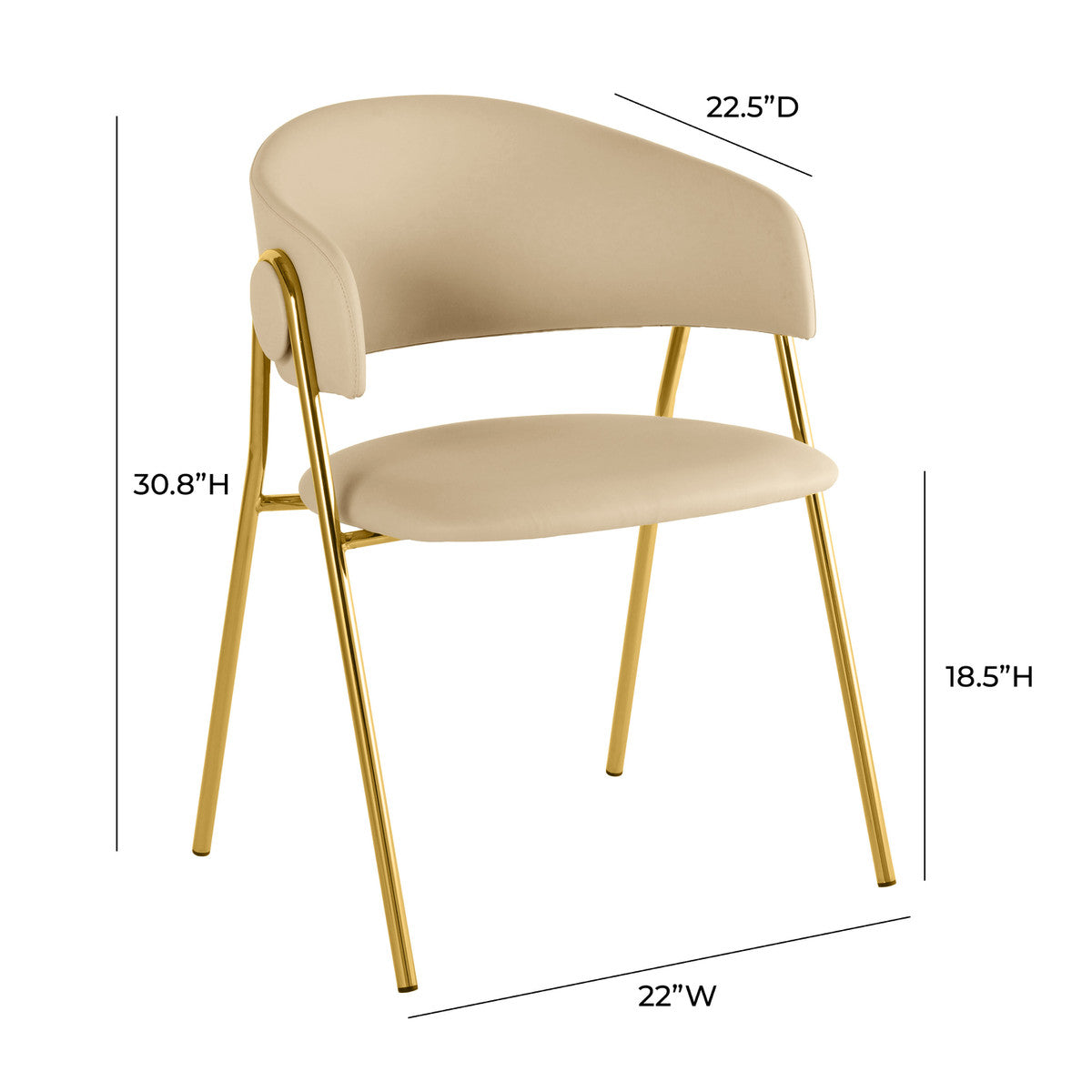 Lara Cream Vegan Leather Dining Chair