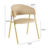 Lara Cream Vegan Leather Dining Chair