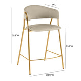 Lara Cream Vegan Leather Counter Stool