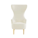 Julia Performance Velvet Channel Tufted Wingback Accent Chair