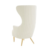 Julia Performance Velvet Channel Tufted Wingback Accent Chair