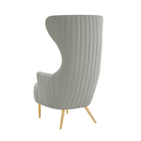 Julia Performance Velvet Channel Tufted Wingback Accent Chair