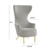 Julia Performance Velvet Channel Tufted Wingback Accent Chair