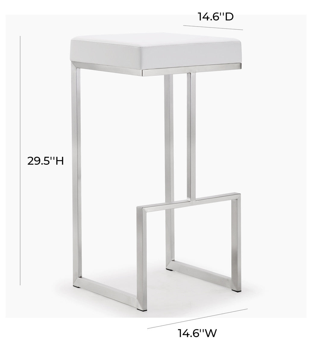 Ferrara White Steel Barstool