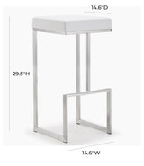 Ferrara White Steel Barstool