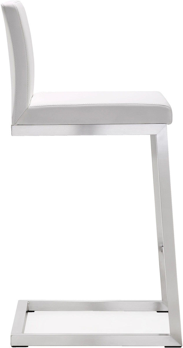 Parma White Stainless Steel Counter Stool