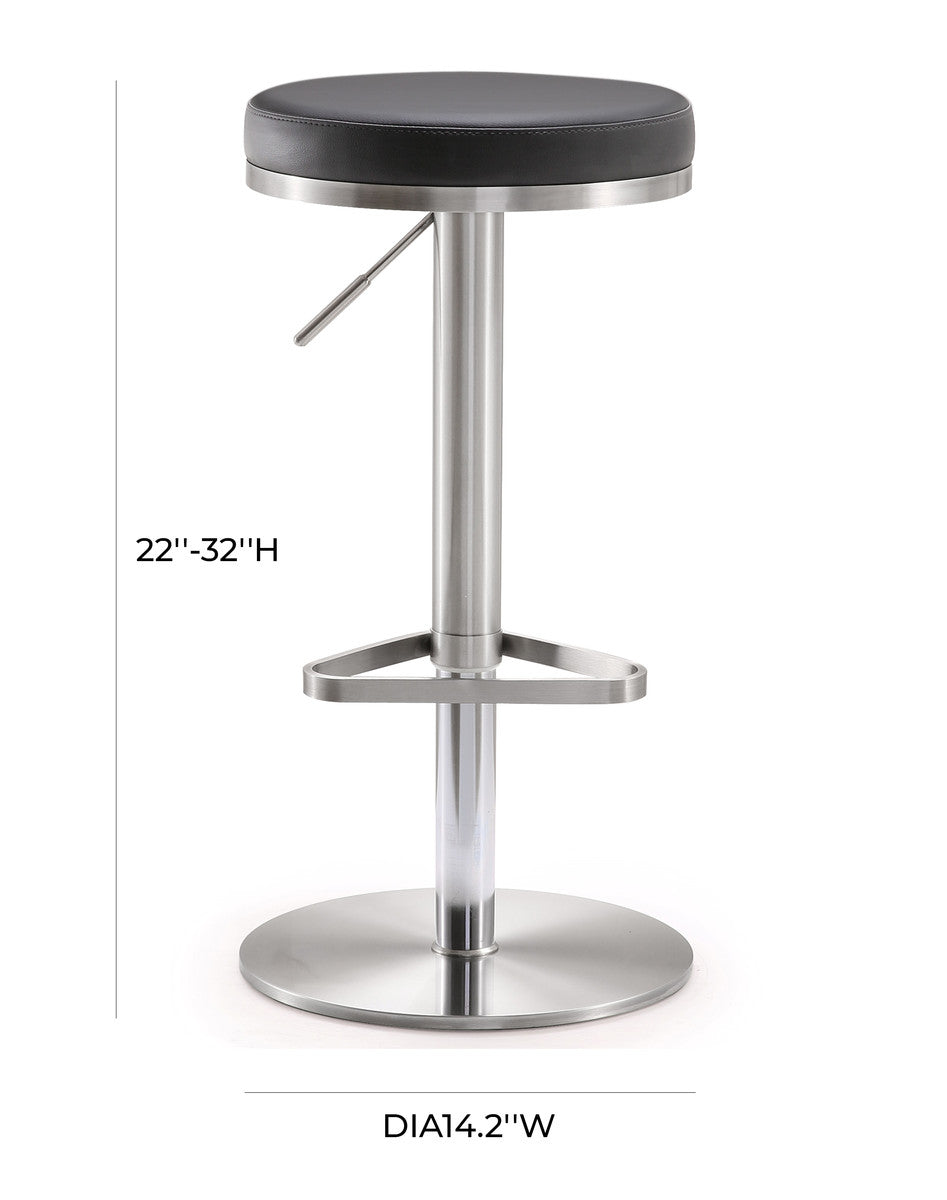 Fano Black Steel Adjustable Barstool