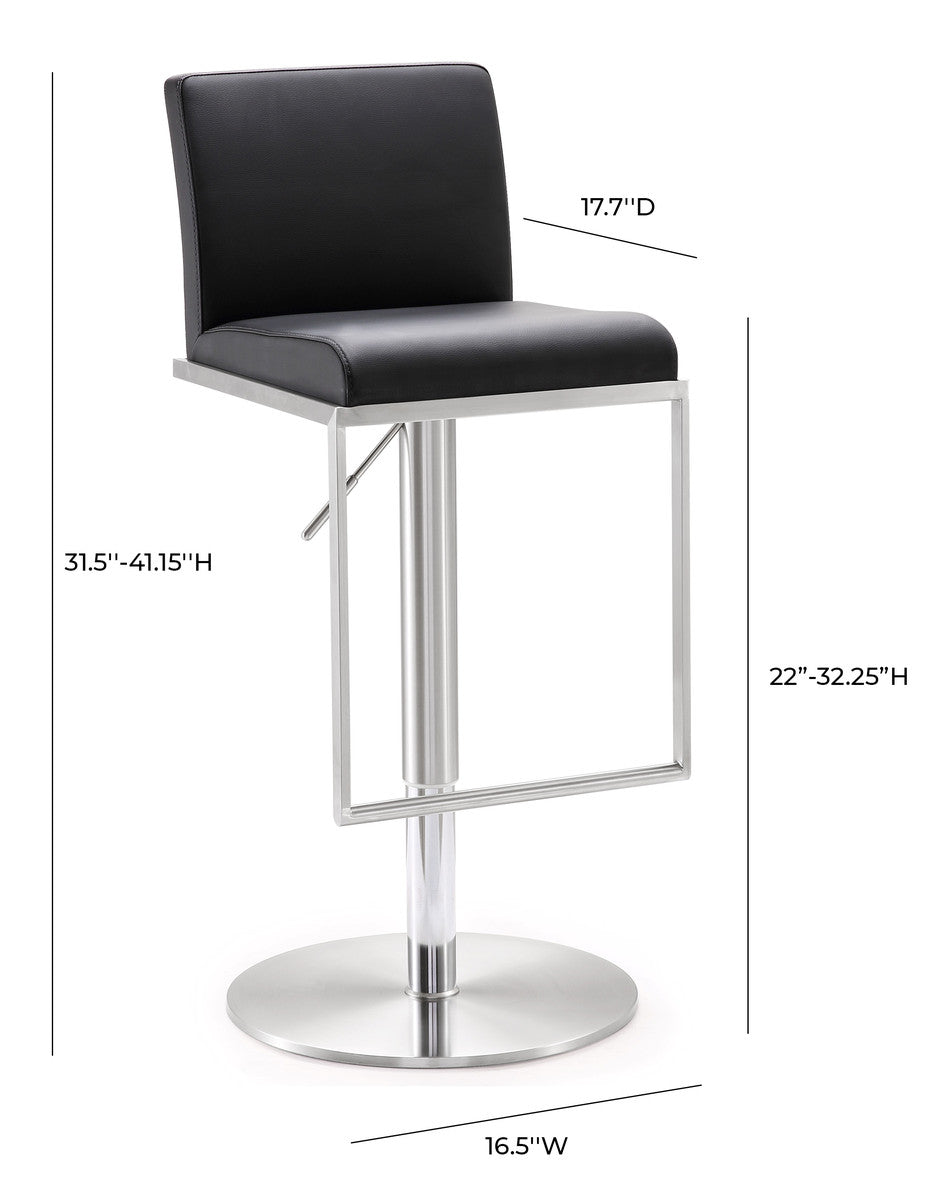 Amalfi Black Steel Adjustable Barstool